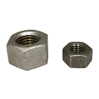 Tuerca pesada 2H galvanizada en ACERO TEMPLADO