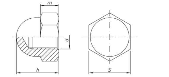 Tuerca ciega torneada en ALUMINIO
