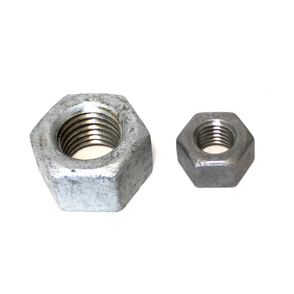 Tuerca pesada 2H galvanizada en ACERO TEMPLADO