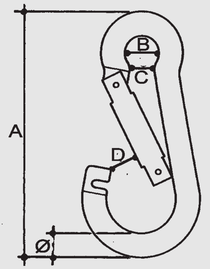Mosquetón en AISI316
