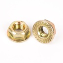 DIN6923- Tuerca Flange Moleteada MA Zinc Dorado en HIERRO