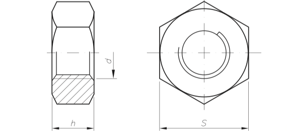 Tuerca Hexagonal SAE en AISI304