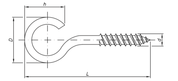 Gancho PITON Abierto en AISI304