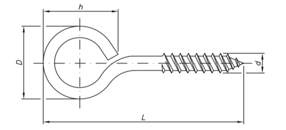 Gancho PITON Cerrado en AISI304