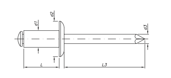 Remache Rápido pop en AISI304