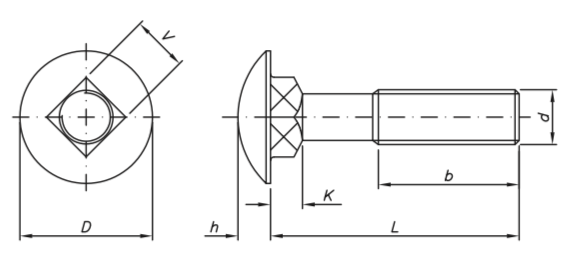 Tornillo Cabeza Redonda Cuello Cuadrado en AISI304