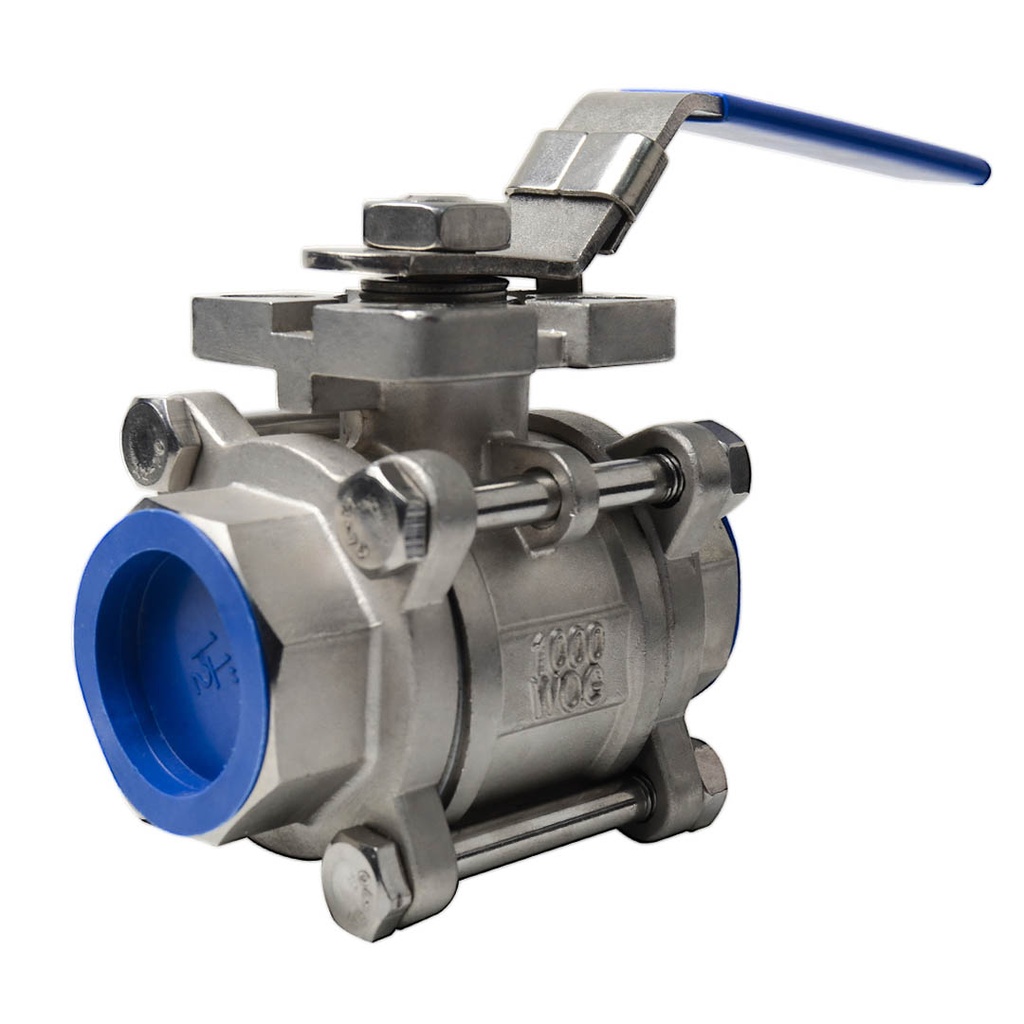 Valvula Esferica PN25 / 3pz / NPT / ACTUADOR / PTFE en AISI316