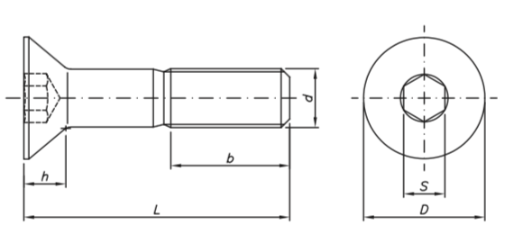 DIN7991 - Allen Cabeza Frezada en AISI316