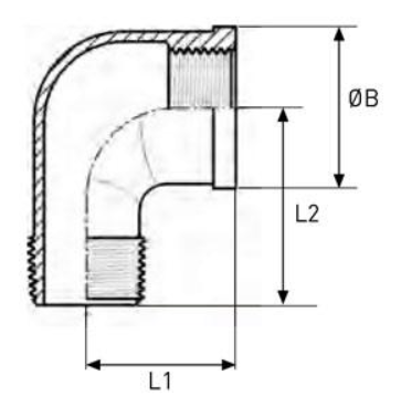 ISO4144- Codo 90° H-M BSP en AISI316