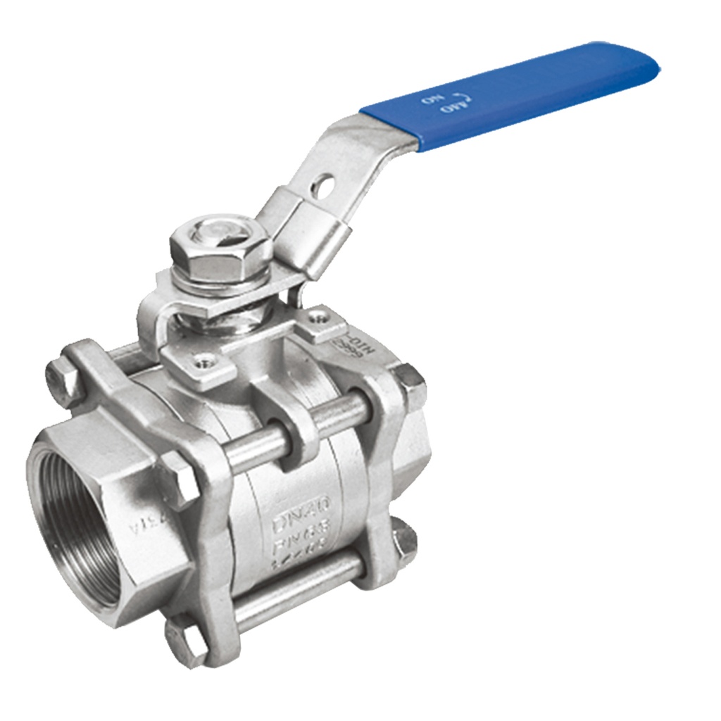 Válvula Esférica PN25 / 3pz / NPT / PTFE en AISI316