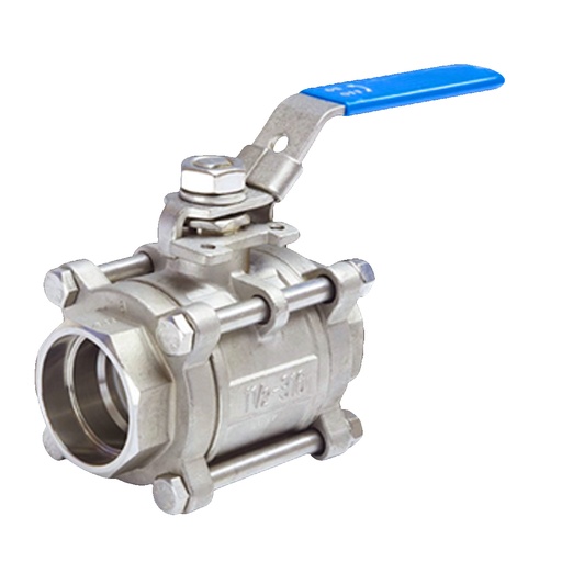 Válvula Esférica PN25 / 3pz / SW / PTFE en AISI316