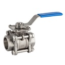 Válvula Esférica PN25 / 3pz / SW / ACTUADOR / PTFE en AISI316